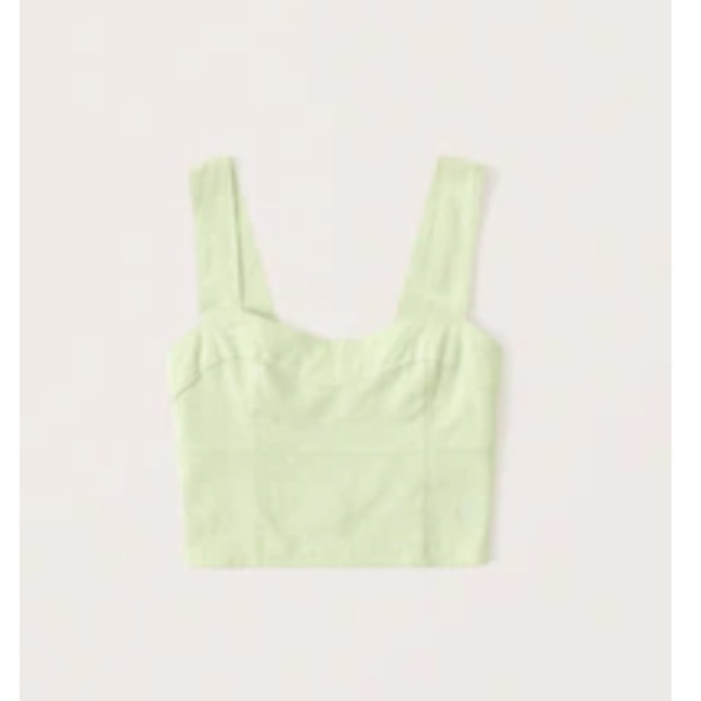 Linen-Blend Corset Set Top